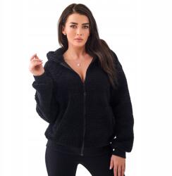  Női Cipzáras Kapucnis Pulóver Plüss Polár Teddy Fekete Xs S (BT1032-black-XS/S)