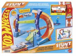 Mattel Stunt Tracks Set Mesteri hurokugrás autó, szett +4 (JFH36)