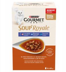 Gourmet Purina Gourmet Soup Royale 6x45g Nedves macskaeledel Lazac Tőkehal (12620963)