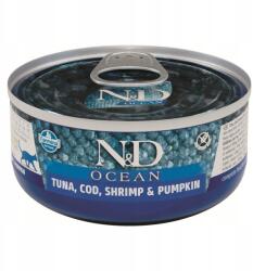 Farmina N&d Cat Ocean 70g Nedves Macskaeledel Tonhal Tőkehal Garnélarák Sütőtök (PND080140)