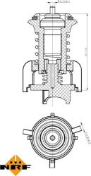NRF 725095 - Termostat, lichid racire - Termostat sistem racire 92°C MAN TGE. AUDI A1. A3. Q2. Q3. TT. SEAT ALHAMBRA. ARONA. ATECA. IBIZA V. LEON. LEON SC. LEON stanga TAR - NRF-725095 (NRF725095)