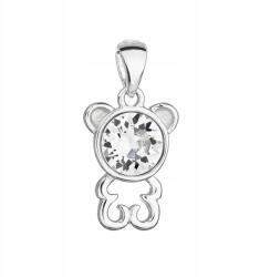 Evolution Group Ezüst medál Swarovski kristállyal, fehér plüssmackóval 34229.1 (34688)