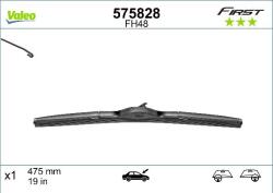 Valeo 575828 - Lamela stergator - Lama stergatoare Hibrid Fata cu spoiler 1buc VFH48 First Blade 475mm HONDA CIVIC IX. INFINITI M. NISSAN NAVARA NP300 07.05 - - VALEO-575828 (VALEO575828)