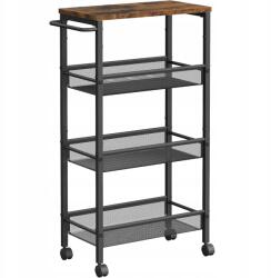 Songmics Kerekes Konyhai Babakocsi 22x45, 5x77 cm Mobil Pincér Könyvespolc Loft szekrény (LRC033B01)