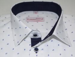 Koszulland Fehér oxford ing sötétkék betétekkel 152-es méret 01-es minta Koszulland