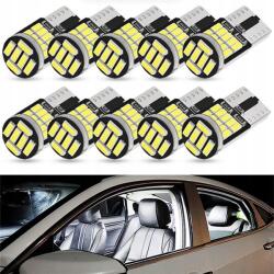  10 db széles T10 Led izzó az autó belső rendszámtáblájához