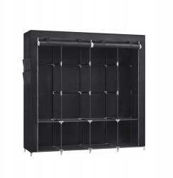 SONGMICS Ruhatároló szekrény, hordozható gardróbszekrény, ruhaállvány 45x170x167cm fekete (RYG094B02)
