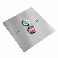 MT3CH Dupla kaputelefon csengő gomb Fém Led 9/12/24/230V 10X10 Inox (MR/P/10)