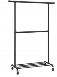 Songmics Ruhaakasztó mobil gardróbszekrény fekete 100 cm (HSR62BK)