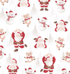  Pamutvászon textil vidám télapó mintával 160 cm
