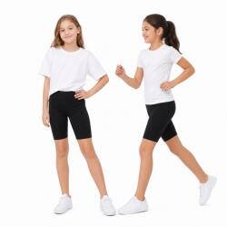 Redar Lány kerékpáros leggings fekete rövid pamut Wf 128 (Krótkie legginsy dziecięce getry sportowe WF)