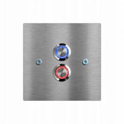 MT3CH Dupla kimeneti gomb Led ajtó kapu 10x10 Inox rozsdamentes (MR/D/10)