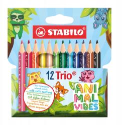STABILO Vastag, rövid jumbo fa ceruza Stabilo Trio Animal vibes 12 db (205/12-05)