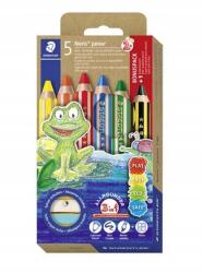 STAEDTLER Noris junior 140" zsírkréta, 5 színű, grafitceruza és hegyező, szett (140 C6P1)
