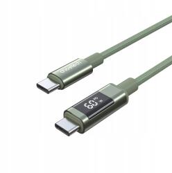 Choetech XCC-1068 Pd kábel 60W Usb-c Usb-c 1, 2m zöld kijelzővel (Kabel Choetech XCC-1068 PD 60 W USB-C -)