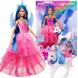 Mattel Játékbaba Szárnyas Unikornis Zafír Figurával Kiegészítők (HRR16)