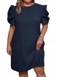 Shein Sötétkék Plus Size Ruha Büfékkel És Pöttyökkel A Hátán 44 1KE