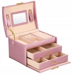 Beautylushh 6400 Ékszerdoboz tükörrel, kulccsal, rózsaszín (00006400)
