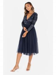 Maya Deluxe Ruha Elegáns Esküvői Koktél Sötétkék Plus Size 46 7BA