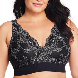 Glamorise Fekete Plus Size Csipkés Puha Melltartó 100C 7CA