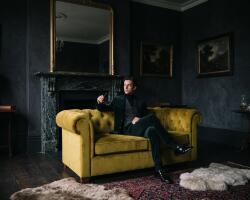 Bedora Canapea Extensibila Oxford Chesterfield, 3 locuri, textil, olive Canapea