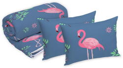 Alcam Set Alcam Flamingo, pilota 220x200 cm, 2 perne 50x70 cm, fibra siliconica, husa microfibra, cu model
