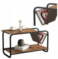 ModernHOME YLT-1502 Dohányzóasztal 86 cm, 2 szintes, barna (YLT-1502-02P)