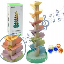 Tooky Toy Fából készült színes Montessori golyótorony labdákkal 3+ (TH731N)