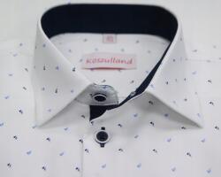 Koszulland Fehér oxford ing sötétkék betétekkel 140-es méret 3-as minta Koszulland
