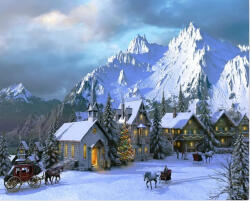 Figured Art Set pictura pe numere, cu sasiu, Iarna in Alpi, 40x50 cm (FA10057-Y)