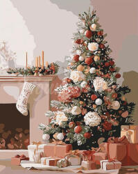 Figured Art Set pictura pe numere, cu sasiu, Interior elegant de Craciun, 40x50 cm (FA10759-Y)