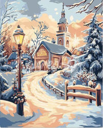 Figured Art Set pictura pe numere, cu sasiu, In drum spre biserica, 40x50 cm (FA10747-Y)