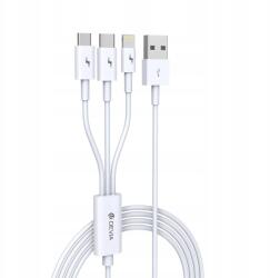 DEVIA 3 az 1-ben Usb micro-light-USB-C kábel (BRA007415)