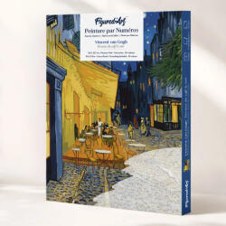 Figured Art Set pictura pe numere, pe carton intarit, Terasa cafenelei noaptea, 24.5 x 32.5 cm (GFA023)