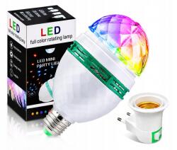 Renkforce Disco Led izzó Rgb E27 Diszkógömb 3W Adapter 230V (1349523)
