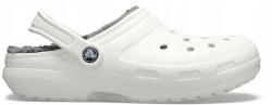 Crocs Classic Lined, bélelt uniszex papucs, fehér/szürke, Eu 38/39, Us M6/W8 (203591-10M)