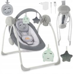 MoMi Babaágy MoMi Liss szürke, automata hintáztatással és játékokkal (BULE00048)