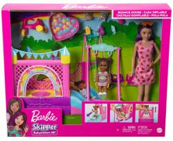 Mattel Bébi Játékok Barbie Skiper Játék Baba Felfújható Kastély Szett (HHB67)
