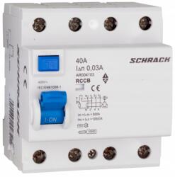 Schrack Differenciáláram kapcsoló Schrack Amparo 40A 30mA Ac típus 4P AR004103 (AR004103)