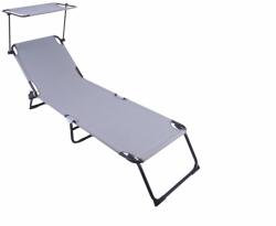 Heinner Șezlong Heinner cu parasolar, cadru din oțel, material Oxford, 186 x 55 x 24 cm, gri (DSZP012)