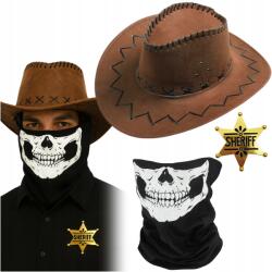 Korbi Cowboy Jelmez Cowboy Kalap Barna Kendő Seriff Jelvény Arany 3EL (Korbi PRZEBRANIE KOWBOJA HALLOWEEN)