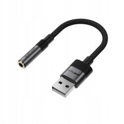 ACEFAST J13 Usb-a adapter 3.5 mm-es mini jack-hez fekete