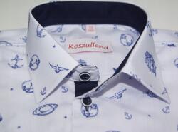 Koszulland Rövid ujjú ing hajók sötétkék betétekkel Koszulland - allegro - 6 295 Ft