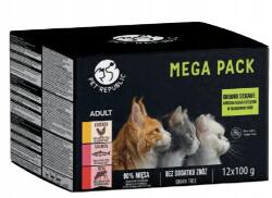Pet Republic PetRepublic Macskaeledel MIX 3 Íz Csirke Lazac Borjú 12x100g (5904316130916)