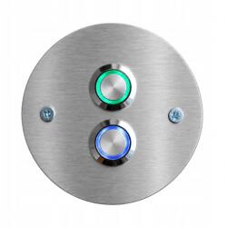 MT3CH Dupla kapunyitó bemeneti gomb LED8, 5 kerek inox (MR/D/14)