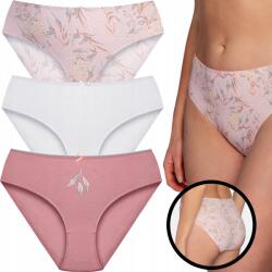 Lama női pamut bugyi 3PAK bugyi bikini bélelt gumis wl26 rózsaszín S
