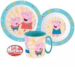 Peppa Malac Kindness étkészlet, micro műanyag szett bögrével 350 ml (JVL22242) - sziporkashop