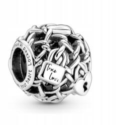 Pandora Charms Pandora áttört lánc lakatokkal 790071C00 Gravírozás Ingyen ezüst (790071C00)