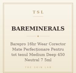bareMinerals Barepro 16hr Wear Corector Mate Perfecționare Pentru tot tenul Medium Deep 450 Neutral 7 5ml