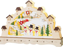 MagicHome Decorațiune de Crăciun, MagicHome Vianoce, sat, 33 x 5 x 23, 5 cm, 9 LED, alb cald, IP20, pe baterii (2 x AAA - nu sunt incluse)